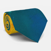 Vibrant Abstract Explosion – Yellow, Teal & Blue Krawatte (Gerollt)