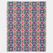 Vibrant Abstract Floral Bohemian Fleecedecke (Vorderseite)