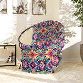 Vibrant Abstract Floral Bohemian Fleecedecke