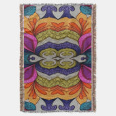 Vibrant Abstract Floral Fusion Pattern Decke (Vorderseite Vertikal)