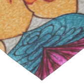 Vibrant Abstract Floral Fusion Pattern Tischdecke (Schrägansicht)