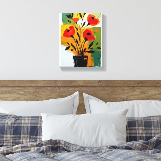 vibrant abstract floral still plant leinwanddruck (Insitu (Schlafzimmer))