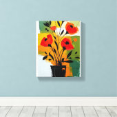 vibrant abstract floral still plant leinwanddruck (Insitu (Holzboden))