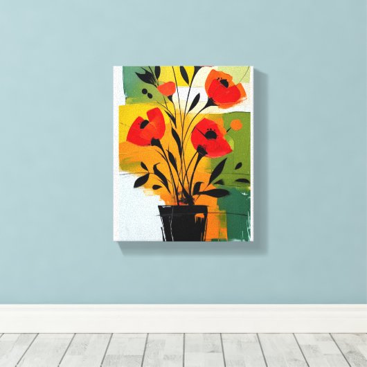 vibrant abstract floral still plant leinwanddruck (Insitu (Holzboden))