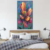 “Vibrant Abstract Flower Art Print” Leinwanddruck (Insitu (Schlafzimmer))
