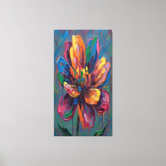 “Vibrant Abstract Flower Art Print” Leinwanddruck (Vorderseite)