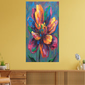 “Vibrant Abstract Flower Art Print” Leinwanddruck (Insitu (Wohnzimmer))