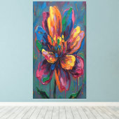 “Vibrant Abstract Flower Art Print” Leinwanddruck (Insitu (Holzboden))