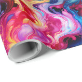 Vibrant Abstract Fluid Art Wrapping Paper Geschenkpapier (Rolleneckpunkt)