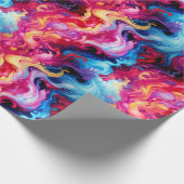 Vibrant Abstract Fluid Art Wrapping Paper Geschenkpapier (Ecke)