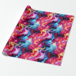 Vibrant Abstract Fluid Art Wrapping Paper Geschenkpapier