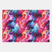 Vibrant Abstract Fluid Art Wrapping Paper Geschenkpapier Set (Vorderseite 3)