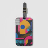 Vibrant Abstract Geometry Glitch Pop Chaos Design  Gepäckanhänger (Vorderseite Vertikal)