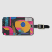 Vibrant Abstract Geometry Glitch Pop Chaos Design Gepäckanhänger (Vorderseite (Horizontal))