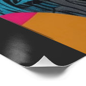 Vibrant Abstract Geometry Glitch Pop Chaos Design Poster (Ecke)