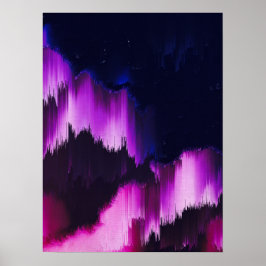 Vibrant Abstract Glitch Wall Art Poster