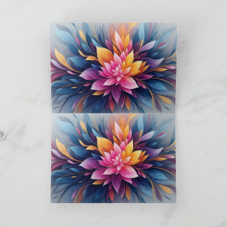 Vibrant Abstract Lotus Flower Burst with Colorful  Dankeskarte