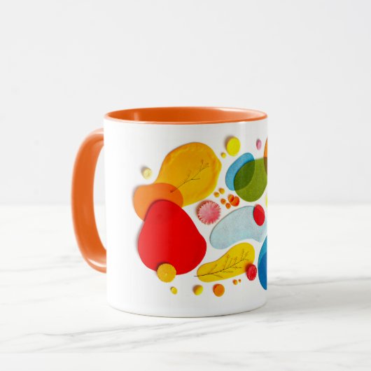 Vibrant Abstract Organic Shapes Pop Art Collage Tasse (Vorderseite Links)