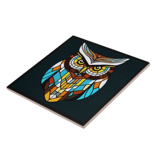 Vibrant abstract owl fliese (Seite)