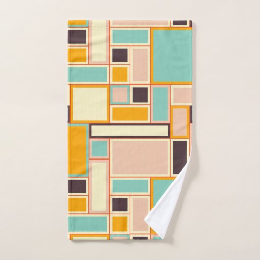 Vibrant abstract pattern with rectangles badhandtuch set (Handtuch)