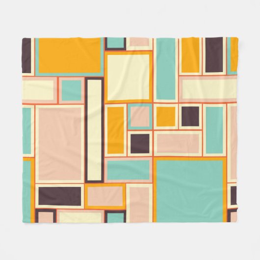Vibrant abstract pattern with rectangles fleecedecke (Vorderseite (Horizontal))