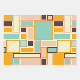 Vibrant abstract pattern with rectangles geschenkpapier set