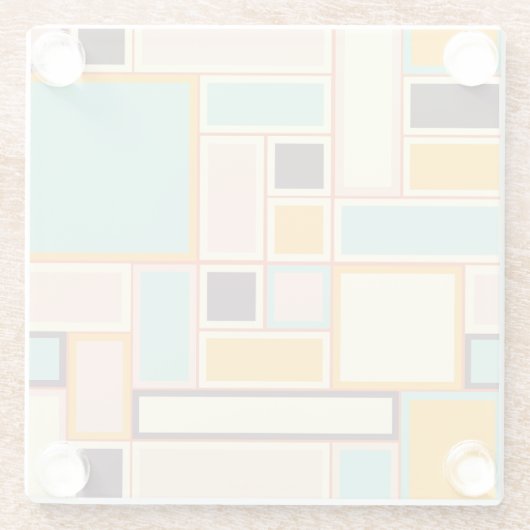 Vibrant abstract pattern with rectangles glasuntersetzer (Rückseite)