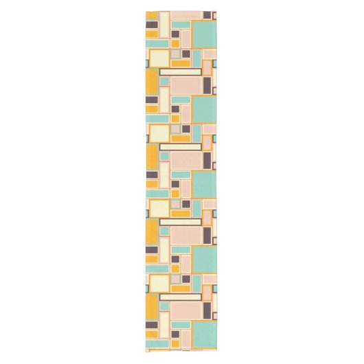 Vibrant abstract pattern with rectangles kurzer tischläufer (Vorderseite)