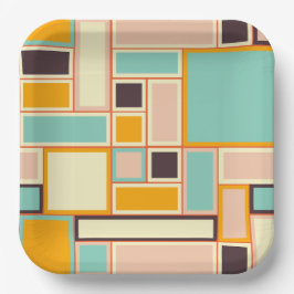 Vibrant abstract pattern with rectangles pappteller