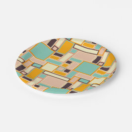 Vibrant abstract pattern with rectangles pappteller