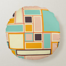 Vibrant abstract pattern with rectangles rundes kissen