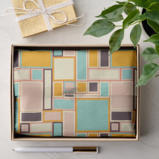 Vibrant abstract pattern with rectangles seidenpapier (Geschenk)