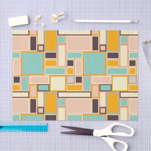 Vibrant abstract pattern with rectangles seidenpapier (Handwerk)