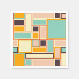 Vibrant abstract pattern with rectangles serviette