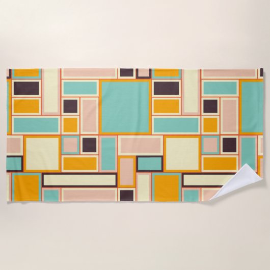 Vibrant abstract pattern with rectangles strandtuch (Vorderseite)