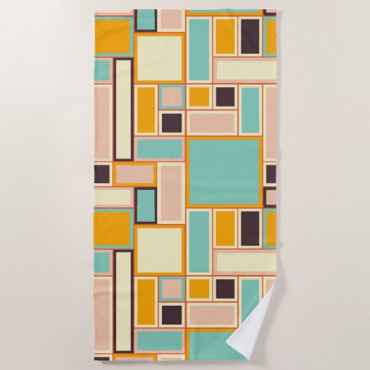 Vibrant abstract pattern with rectangles strandtuch (Vorderseite)