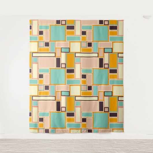 Vibrant abstract pattern with rectangles wandteppich (Vorderseite)