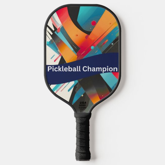 Vibrant Abstract Pickleball Champion Paddle (Vorderseite)