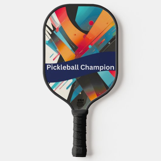 Vibrant Abstract Pickleball Champion Paddle (Rückseite)