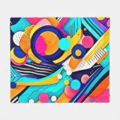 Vibrant Abstract Pop Art Fleecedecke (Vorderseite (Horizontal))