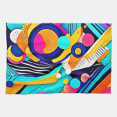 Vibrant Abstract Pop Art Geschirrtuch (Horizontal)
