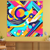 Vibrant Abstract Pop Art Leinwanddruck (Insitu (Wohnzimmer))