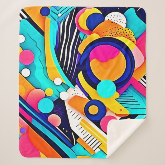 Vibrant Abstract Pop Art Sherpadecke (Vorderseite)