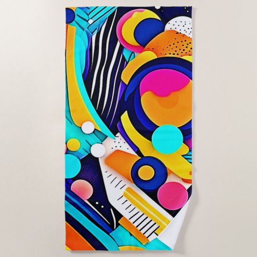 Vibrant Abstract Pop Art Strandtuch (Vorderseite)