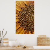 Vibrant Abstract Sunflower Impasto Poster (Küche)