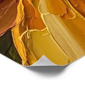 Vibrant Abstract Sunflower Impasto Poster (Ecke)