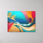 Vibrant Abstract Tropical Beach Scene Leinwanddruck (Vorderseite)