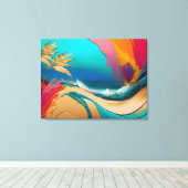 Vibrant Abstract Tropical Beach Scene Leinwanddruck (Insitu (Holzboden))