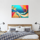 Vibrant Abstract Tropical Beach Scene Leinwanddruck (Insitu (Schlafzimmer))