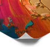 Vibrant Abstract Tropical Beach Scene Poster (Ecke)